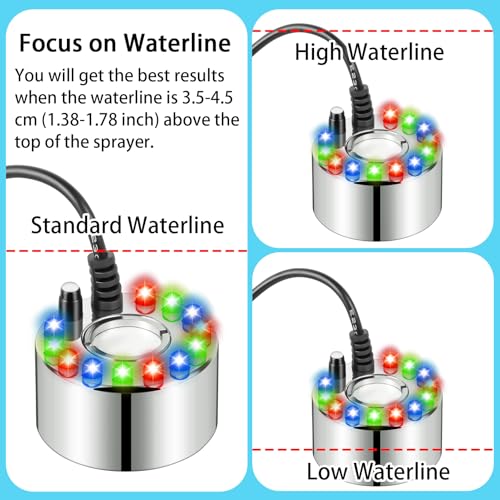 Yeajoin 10010 2Pcs Mist Maker, Indoor Fogger Water Fountain Pond Mini Fog Machine Atomizer Air Humidifier With 12 Led thumb #4