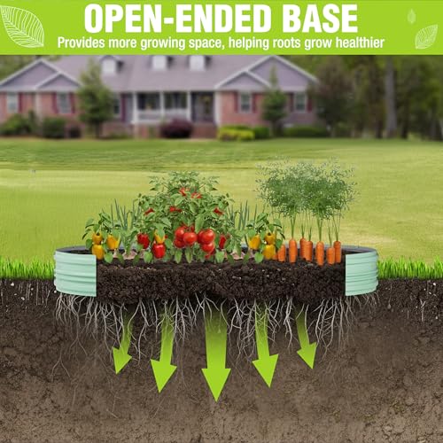 Image of WORKPRO 2PK 8x4x1ft Outdoor Galvanized Raised Garden Bed Set | Easy Assembly Planter Beds for Vegetables, Flowers & Herbs with Durable Galvanized Steel, Light Green