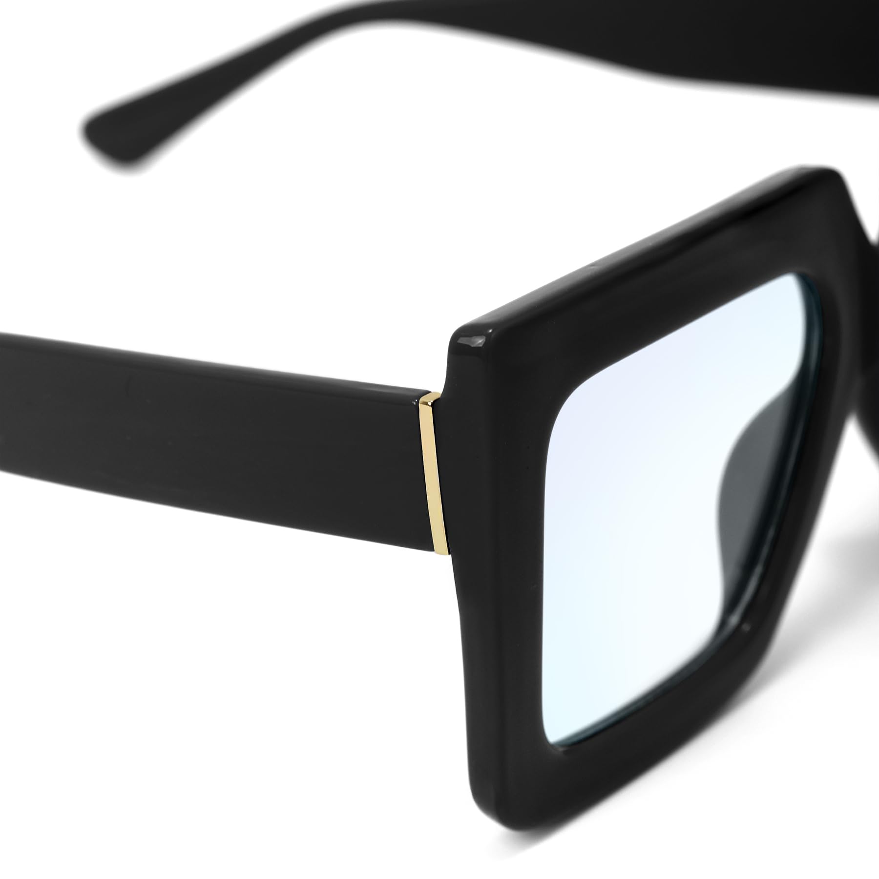 CLRAEGONK Oversized Blue Light Glasses for Women Fashion Square Thick Frames Stylish Non-Prescription Eyewear GRACE