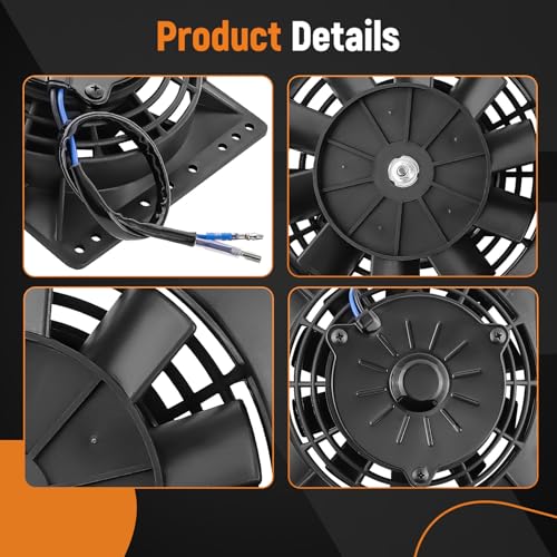 Image of maXpeedingrods 6 Inch Small Slim Push Pull Fan Electric Cooling Fan 650CFM Mount Kit 2PCS for Most Hot Rods and Classics Engines Chevy, GMC 265 283 305 307 396 402 427 454 472