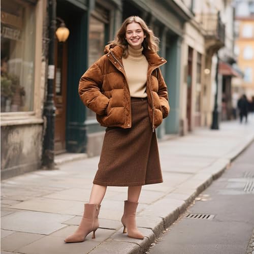 Goiphrri Ankle Boots for Women Kitten Heel Boot Pointed Toe Stiletto Heel Booties Side Zipper Dress Short Booties Elastic Fashion Trendy Fall Boots for Women4