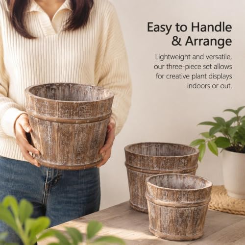 Jardinières décoratives rustiques pot de fleur intérieur jardin - 5