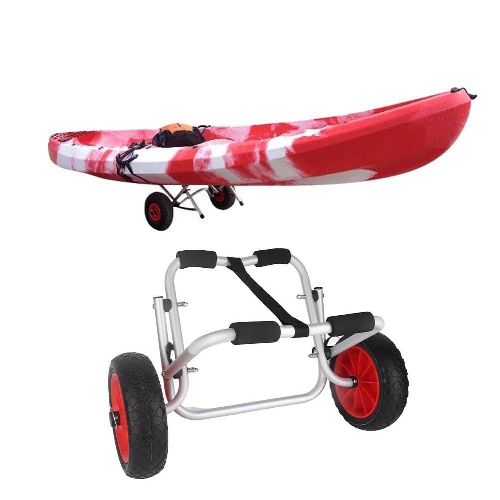 Carrello Kayak Pieghevole con Ruote da 10 Pollici per Il Trasporto