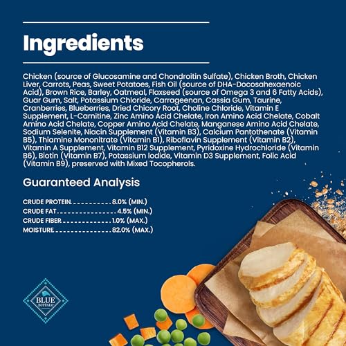 Blue Buffalo Homestyle Recipe Chicken & Vegetable Dinner Paté Natural Wet Dog Food for Senior 7+ Dogs, Made with Natural Ingredients, Vitamins & Minerals, 12.5-oz. Can (12 Count)