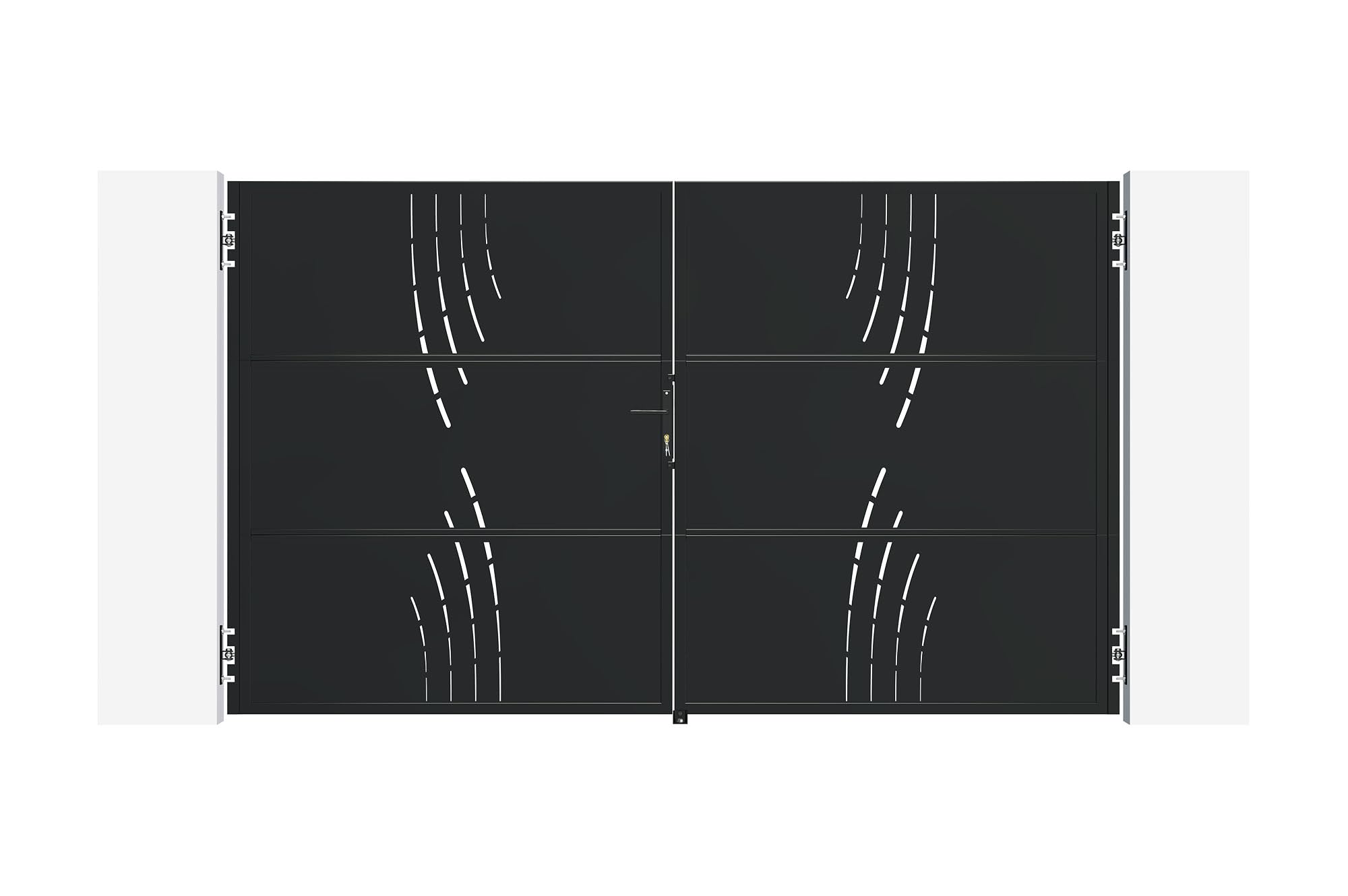 Casanoov Portail acier noir mat 3m NALI VELETA H.180cm