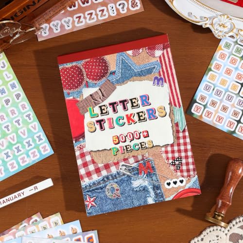 Image of 5000+ Pcs Alphabet Stickers, Letter Number Symbol Stickers, Reusable ABC Sticker Book for Journaling Scrapbooking Planner DIY Crafts Self-Adhesive Cute Letter Stickers for Kids Adults