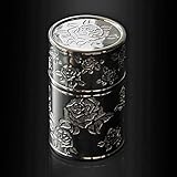 ★ Bastante diseño - diseño cilíndrico especial, patrón de exquisita retro grabado, vintage y elegante, perfecta para recoger, o como un buen organizador para almacenar pendientes, anillos u otros objetos pequeños, sino que también es una decoración atractiva para su mesa tocador.