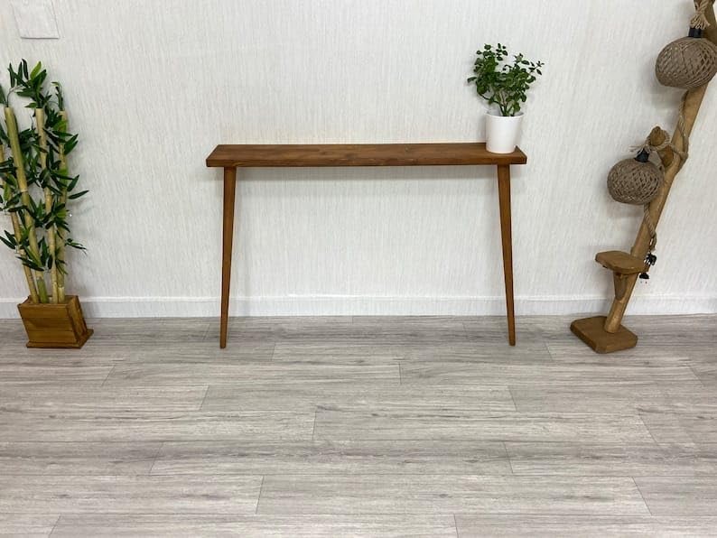 Craftsline 100cm Long Wooden Console Table for Living Room | Side Entrance Table for Home | Sheesham Wood, Coffee Color
