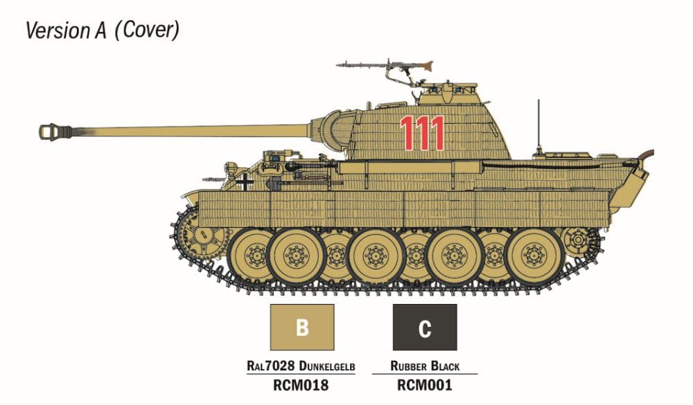 Italeri 75003 Linea Starter Set - Easy Paint: Panther Sd.Kfz.171 Ausf.A, scala 1:56, Plastic Model Kit/Modello in plastica da montare, comprende colla e 3 pennarelli acrilici per la pittura
