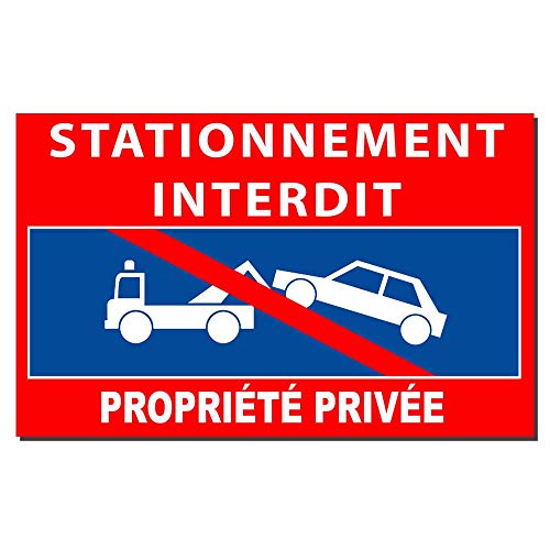 Panneau d'interdiction de stationner devant la propriété privée en métal Cover