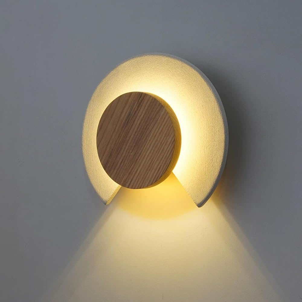 SMCCYYSD Modern LED Sconce, 3000K Warm White, White Sandstone Wall Lamp, Crescent-Shaped Light Fixture, Hardwired Indoor Lamps for Living Room, Bedroom, Hallway, Entryway, Corridor