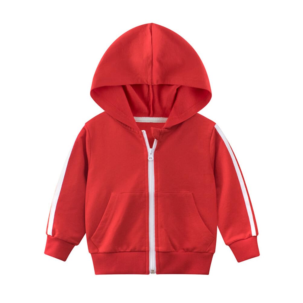 RUKOSUBaby Toddler Boys Girls Zip Up Hoodie Sweatshirt Unisex Cotton Hooded Jackets Coat Casual Fall Shirts Tops