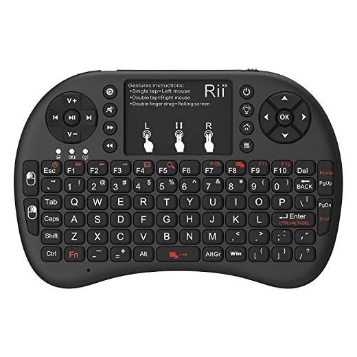 Rii 2.4GHz Mini Wireless Keyboard with Touchpad&QWERTY Keyboard, Backlit Portable Keyboard with Remote Control for Laptop/PC/Tablets/Windows/Mac/TV/Xbox/PS3/Raspberry Pi .(Black)
