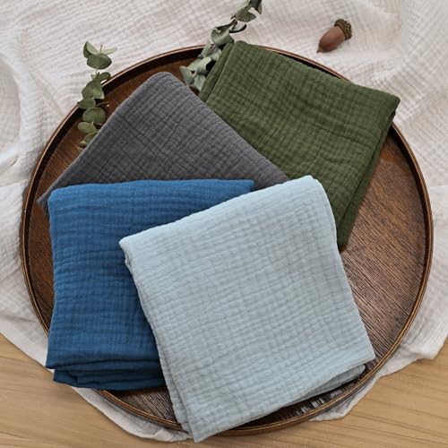 Image of Muslin Receiving Blankets, Neutral Blanket Swaddling for Newborn Boys and Girls, 5 Pack Breathable and Skin-Friendly Swaddle Wrap for Infant Baby (Graceful Colors)