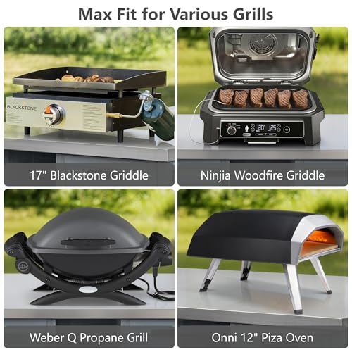 Image of Merax 78.3 inch Outdoor Kitchen Island with Foldable Grill Table, Wooden Outdoor Grill Cart with Trash Can Storage & Stainless Steel Top, Outdoor Bar Cart, Pizza Oven Table for Lawn & Garden, Dark Brown