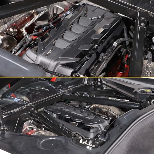 Image of CHEAYAR Engine Bay Panel Cover Compatible with Chevrolet Corvette C8 2020-2023, Engine Shroud Cover Panel Trims, C8 Accessories 2PCS (Engine Bay Trim - Silver)