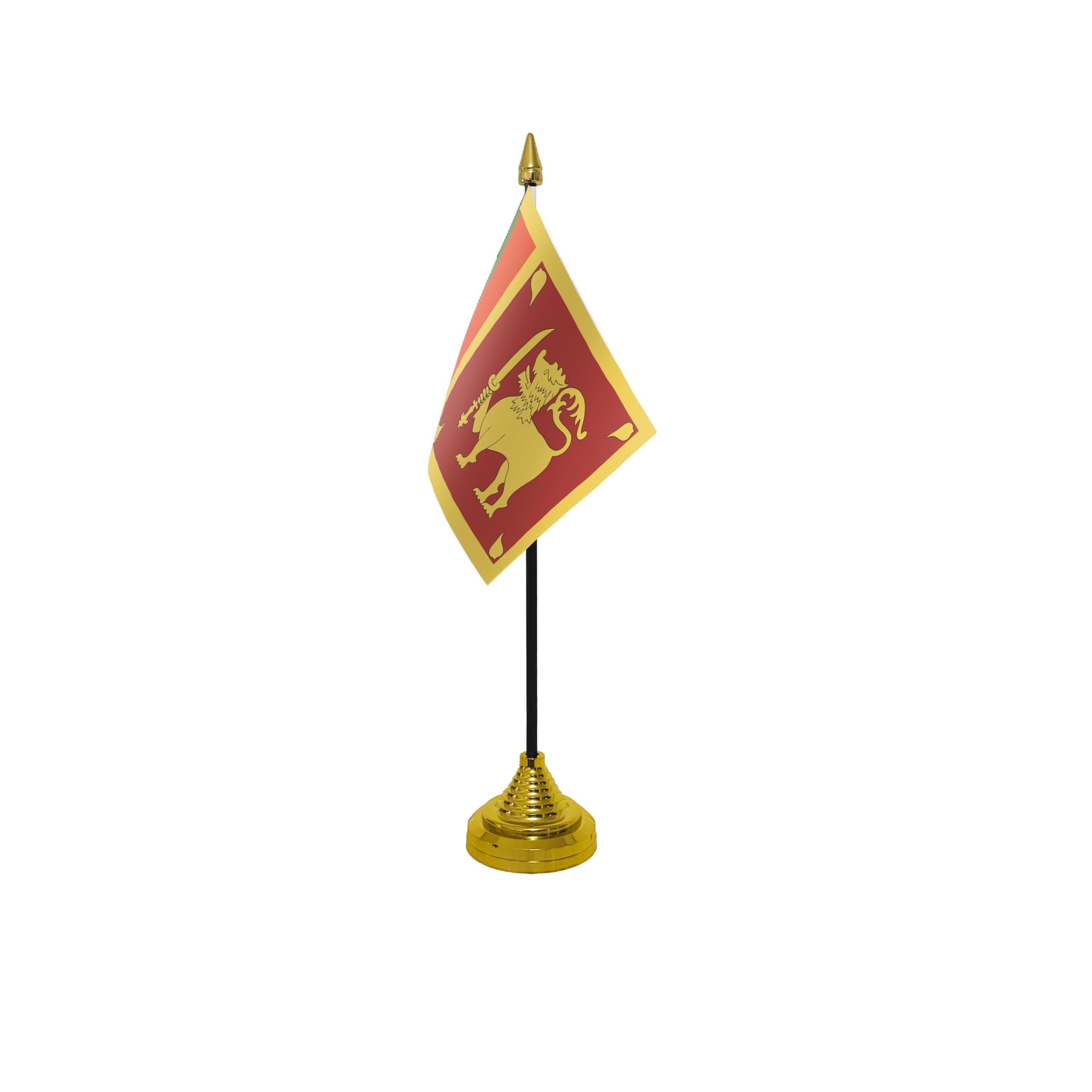 Flagtex Sri Lanka Small Table Flag With Gold Base