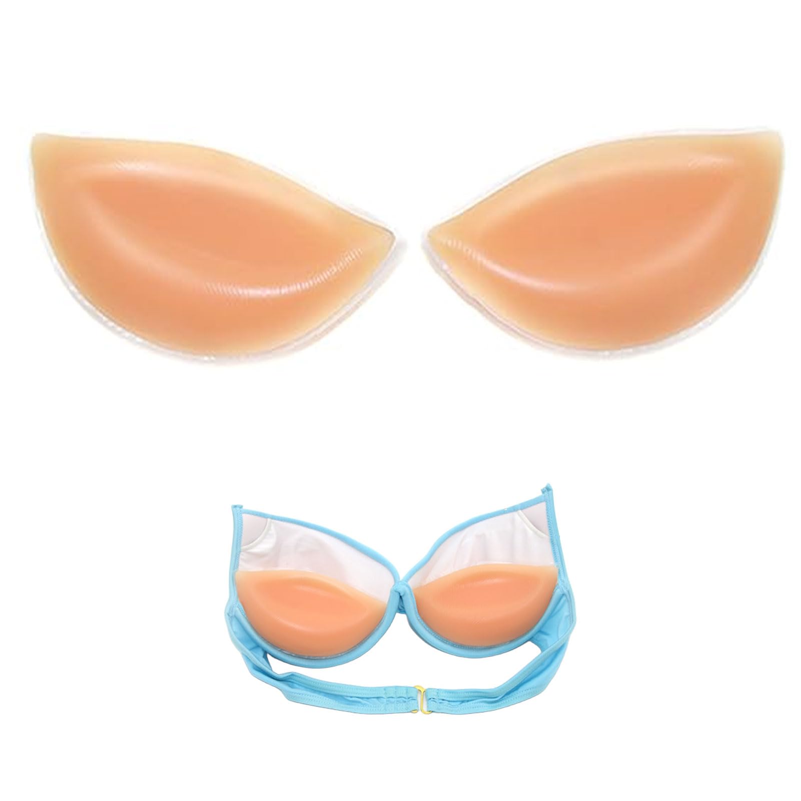 1Pair Chicken Fillet Bra Inserts Chicken Fillets Bra Inserts Silicone Breast Enhancers Silicone Bra Inserts Bra Inserts Push Up Bra Fillers Fit Most Cup Sizes for Bikini Swimsuit Daily(Skin Colour)