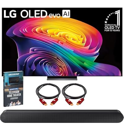 LG 77 Inch OLED evo AI C6H 4K Smart webOS TV (2026) OLED77C6HUP.AUSZ Bundle with Samsung HW-S50B 3.0ch All-in-One Soundbar, 2X HDMI Cable and Deco Gear Home Theater Beginner's Guide