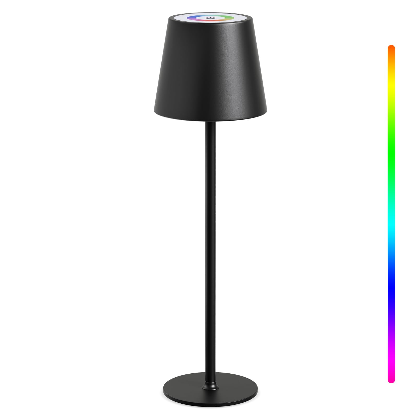 MALUX Tischlampe Kabellos, Dimmbar LED Akku Tischleuchte - 8-15H Akkulaufzeit, USB-C Aufladung, IP44 Wasserdicht (Schwarz)