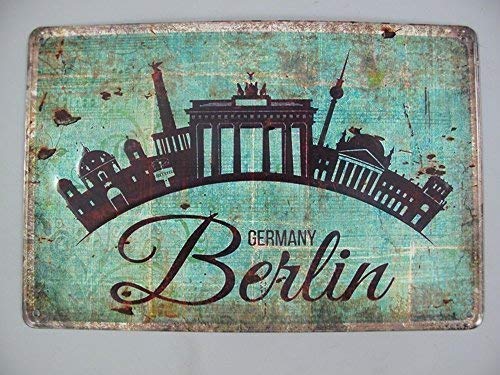Retro Blechschild 'Bin Im Garten' - Dekoschild Mit Gartengeräten Für Drinnen, 13x31 Cm