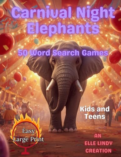 Carnival Elephants: 50 Easy Word Search Puzzles for Kids & Teens (Kindle Scribe Only) image 2