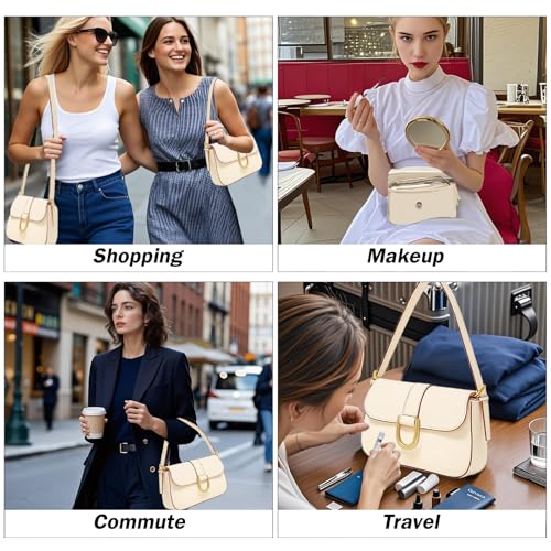 Shoulder Bag for Women, Small Purses Hobo Bags for Women, PU Leather Vintage Handbag with 2 Adjustable Shoulder Strap2