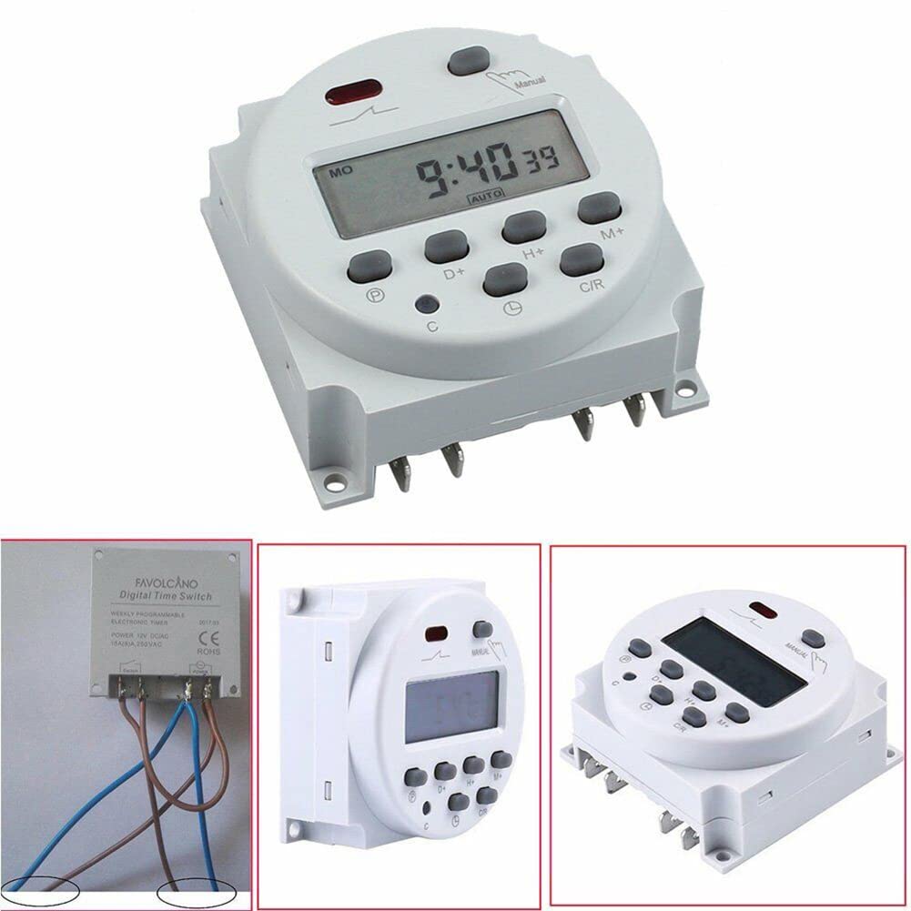 Timer Programmabile Digitale 12V 16A | Presa Elettrica Con Display LCD | 16 Programmi - Foto 5
