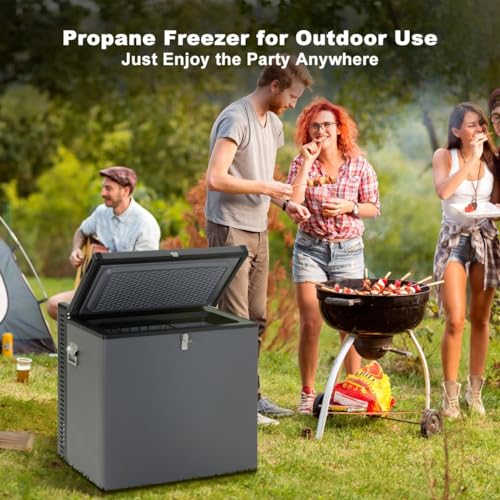 Smad XD70 2.4 Cu.Ft. Propane Chest Freezer, 110V/12V/Lpg Small Propane Freezer With Removable Basket And Lock, 3 Way Rv Freezer thumb #4