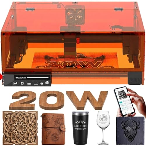Woxcker 20W Laser Engraver Enclosure Safety Laser Cutter Class 1 20000 mW
