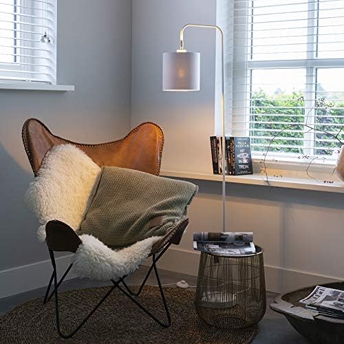 Qazqa QAZQA - Moderne vloerlamp wit - Lofty | Woonkamer | Slaapkamer - Stof Rond |Langwerpig |Cilinder - E27 Geschikt voor LED - Max. 1 x 60 Watt photo 2