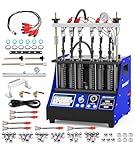 V311 GDI Fuel Injector Cleaner Machine 6-Cylinder Heated Ultrasonic Cleaner Tester for EFI/FSI Injectors, Automotive Fuel System Injection Cleaning Tester Kit with 7 Core Functions for Most Vehicles