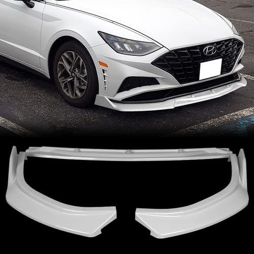 3 Pieces Front Bumper Lip Spoiler Splitter Side Body Kit Trim Protection Compatible with 2020-2023 Hyundai Sonata 2021 (Painted Carbon Style)
