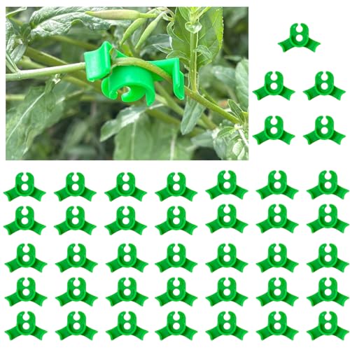 40 pcs Plastic Plant Training Clips, 90 Degrees Plant Stem Bender Low Stress Training Adjustable Circle Style Bud Bender for Climbing Plants and Gardening (Green)