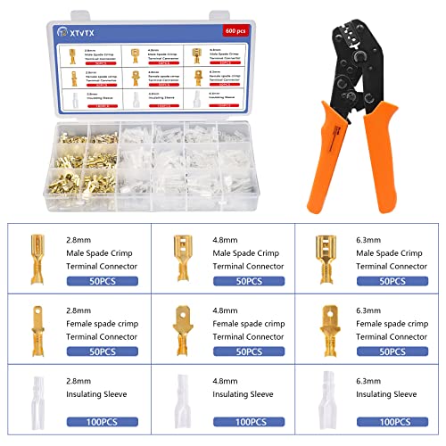 XTVTX pinza a crimpare,con 600PCS Terminali