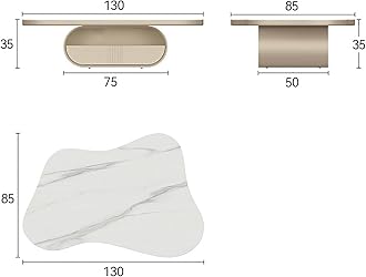 WestUx Cream White Live Edge Coffee Table, Cloud-Shape Coffee Table, Minimalist Display Center Table Living Room Low Side End Table for Sitting on The Floor,White,120CM