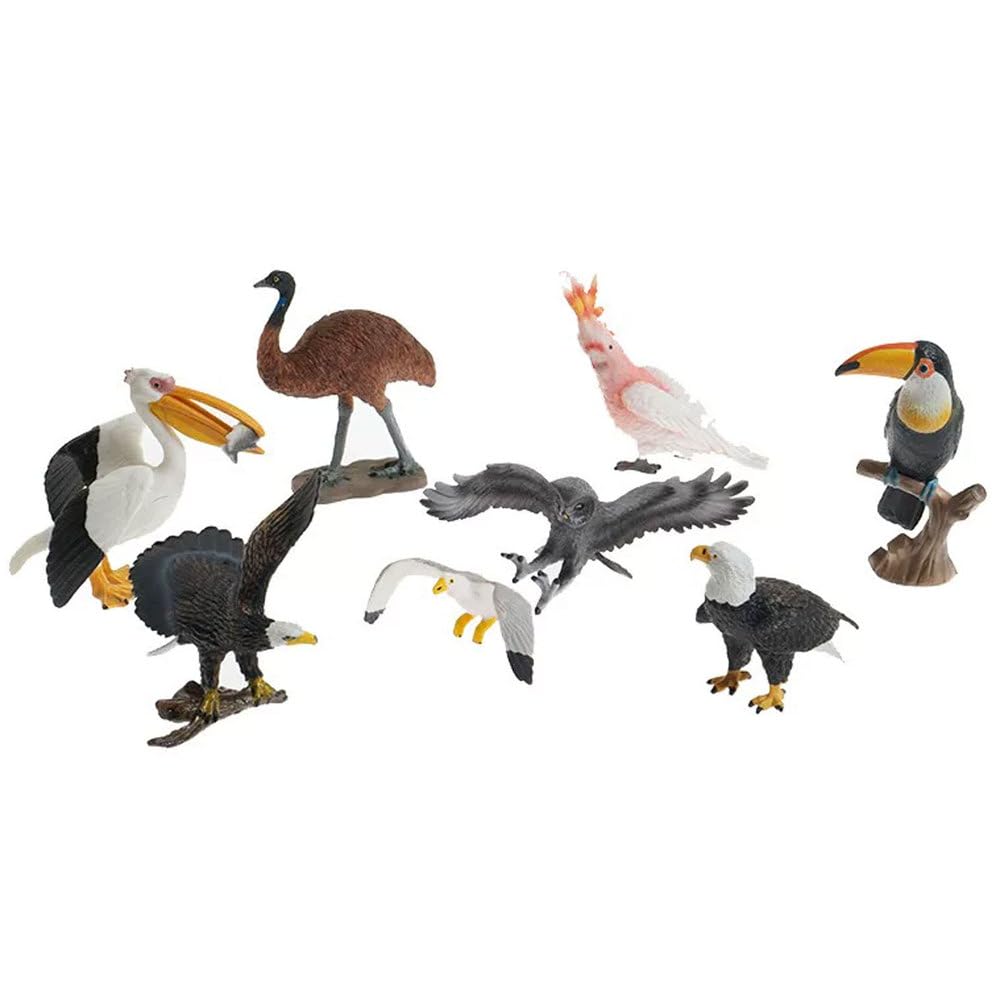 Montessori Vogel Tierfiguren, realistische Vogelmodell-Spielzeuge, pädagogisches Wildtier-Nachbildungsset für Kleinkinder (8 Stück)
