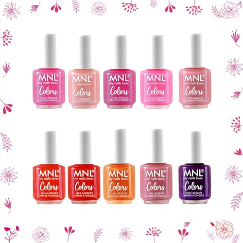 Image of MNL Glossy Mini Nail Polish Set Rose Collection Combo Pack Highly Pigmented Chemical -Free Long-Lasting Enamels 4.5ml Each Chip-Resistant & Ideal for Nail Art (10 in 1)