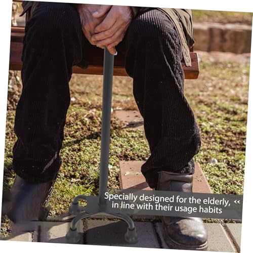 4 Accessoires voor vierpootkrukken wandelstok Ouderen loopstok accessoires Ouderen hulpmiddelen voor loopstok Looprek accessoires vervangende steunzolen klimpaal pad rubber Black FOMIYES - Afbeelding 4