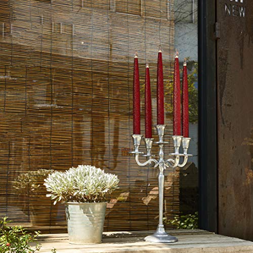 Furora LIGHTING Red LED Taper Candles, Window Candles, Candle Lights, Long Candles, Battery Powered Candles, Electric Candles Window Lights with 6 Hour Timer Function - Red 11.5", Pack of 6