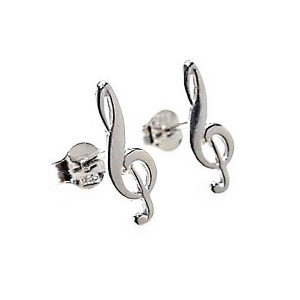 Argento orecchini 15 millimetri Act 925m Clave Sol. Le donne