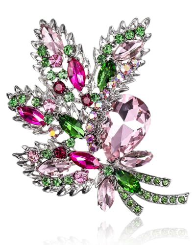 KGDUYC 1 pieza broche de ramo de diamantes de imitación - broche de flores para mujer, broche de cristal retro creativo brillante, accesorios de moda de boda para accesorios de vestir de tela