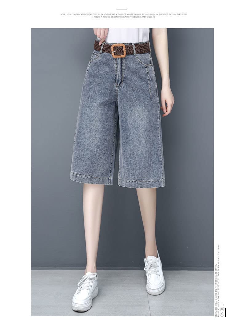 Short Femmes Summer High Wair Lot Five Points Denim Pantalon Lignet avec Ceinture
