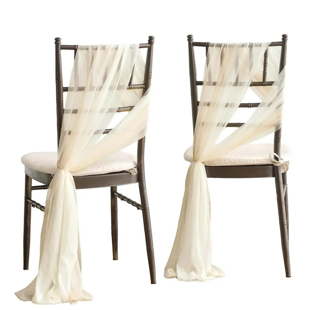 Ceinturage de Chaise en Mousseline de Soie,Couvre-Chaise Vert Sauge