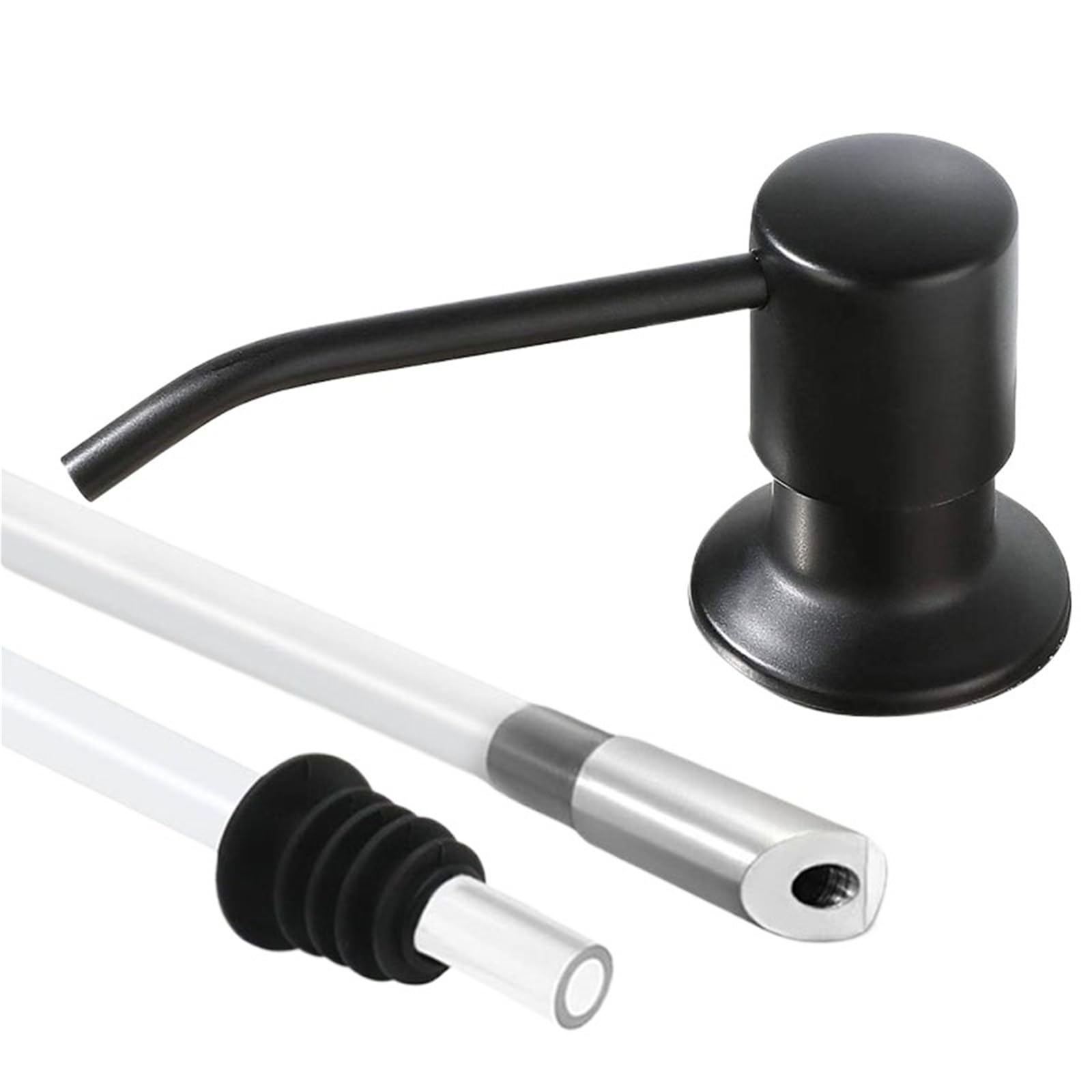Dispenser per sapone da cucina Dispenser di sapone for lavello a pressione in acciaio inossidabile 304 da 17 once/500 ml con tubo prolunga 120 mm Pompa for liquido cucina e bagno per lavello
