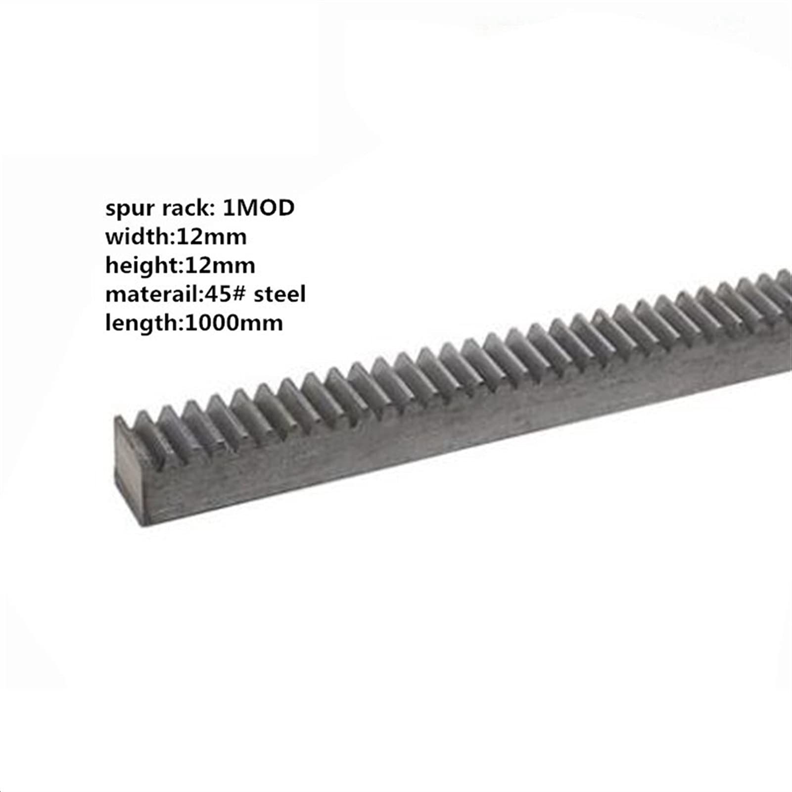 MKSIWSA Industry 1modulus 12x12 Length 1000mm Carbon Steel Spur Rack 45 Steel Rack Model Rack Small Modulus Gear Rack Transmission