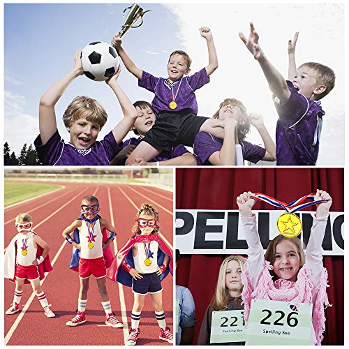 Medaille Enfant 12 Pièces, Medaille d'or Plastique Olympiques Sportives Médailles avec Ruban, Médailles du Gagnant pour… - Image 5