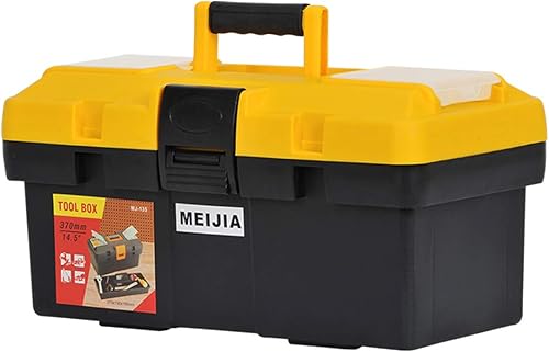 Miniatura 5 de MEIJIA Caja de almacenamiento portátil de herramientas, organizadores con bandeja desmontable y cubierta superior de almacenamiento disponible,
