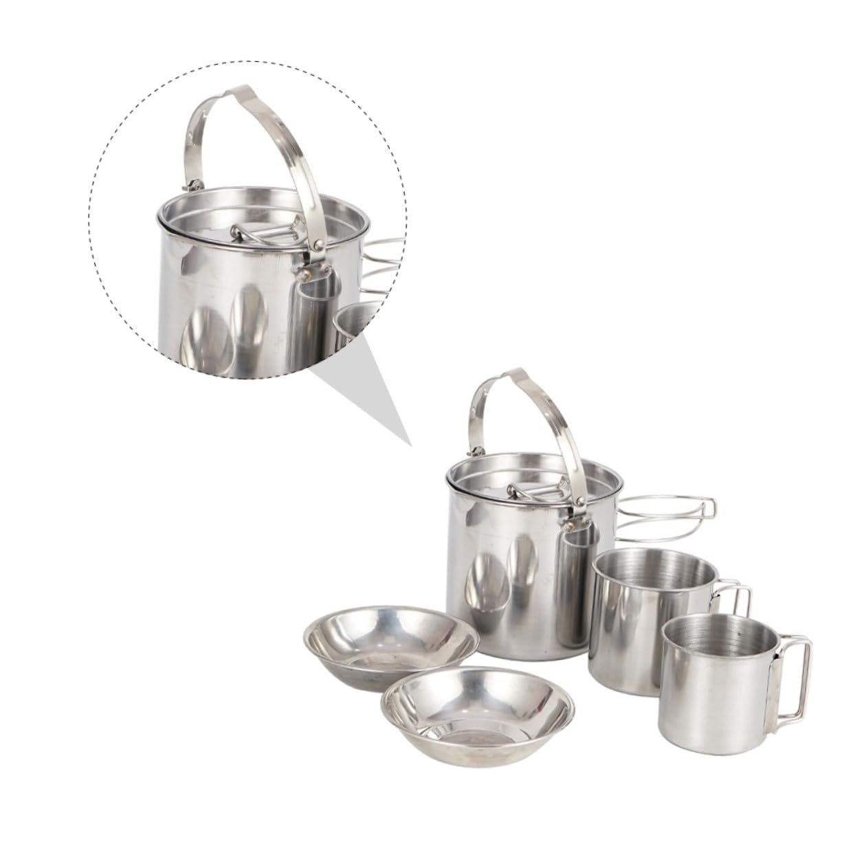 SUPVOX 2 Set Di Pentole Da Campeggio Leggere Per Esterni Bollitore Ciotola Tazza Posate Per Escursionismo Pesca E Picnic