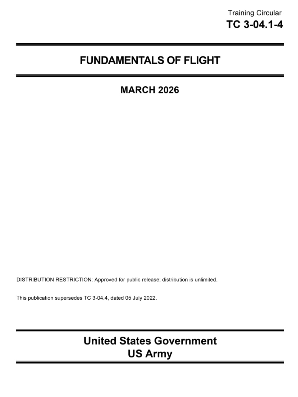 Training Circular TC 3-04.1-4 Fundamentals of Flight March 2026